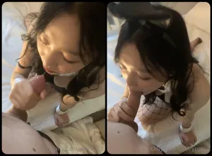 Thỏ con nứng lồn thích liếm cậu bé to