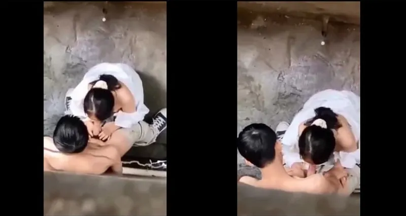 Quay lén em học sinh nữ bj cho anh người yêu trong hẻm